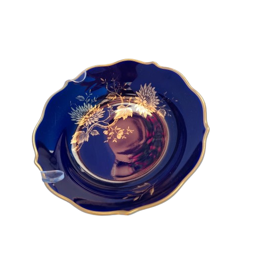 Limoges France Jeannette Echt Cobalt Cobalt Blue and 22k Gold Plate