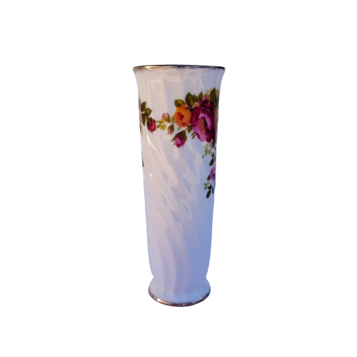 Fine Bone China Rose Cottage Slender Bud Vase