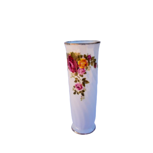 Fine Bone China Rose Cottage Slender Bud Vase