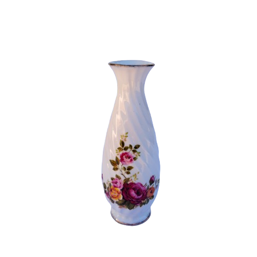 Fine Bone China Rose Cottage Bud Vase
