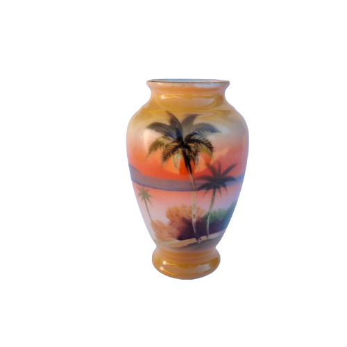 Noritake Two Handled Japanese Porcelain Hand-Painted Vase