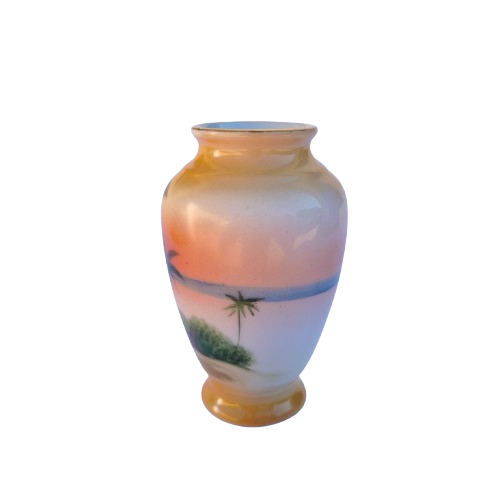 Noritake Two Handled Japanese Porcelain Hand-Painted Vase