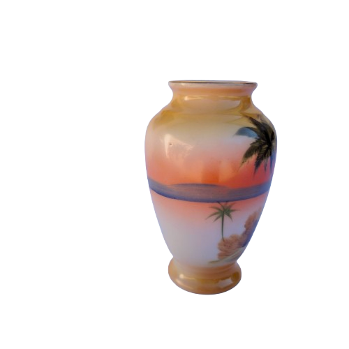 Noritake Two Handled Japanese Porcelain Hand-Painted Vase