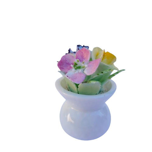 Royal Adderley Bone China  Flowers in White Pot