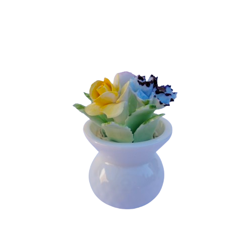 Royal Adderley Bone China  Flowers in White Pot