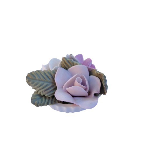 Floral Bone China Flowers in White Pot