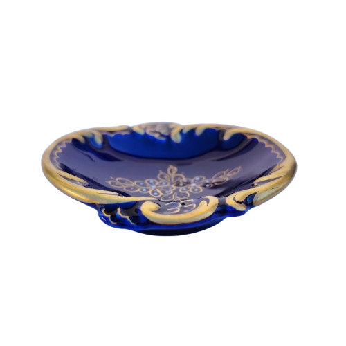Beautiful Cobalt Blue and Gold Dish