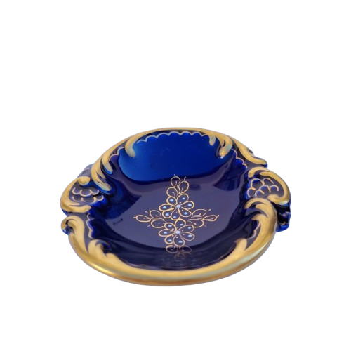 Beautiful Cobalt Blue and Gold Dish