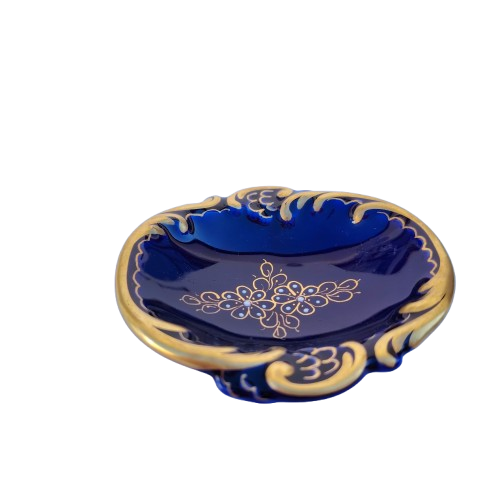 Beautiful Cobalt Blue and Gold Dish