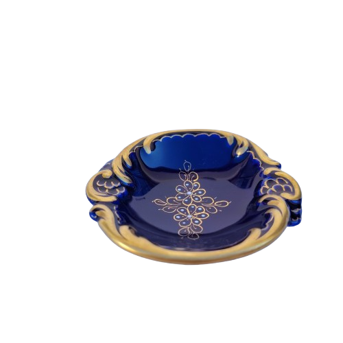 Beautiful Cobalt Blue and Gold Dish