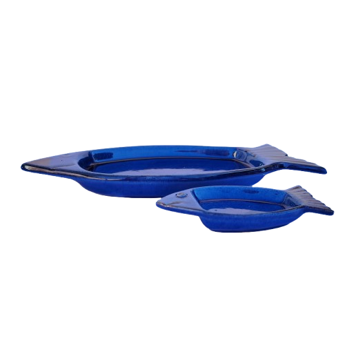 Terre Provence French Pottery Blue Fish Rest