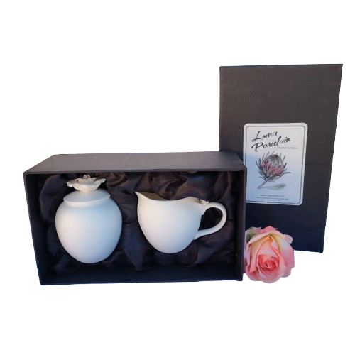 Luna Porcelain Fleur de Vie Milk Jug & Sugar Bowl
