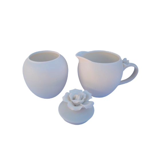 Luna Porcelain Fleur de Vie Milk Jug & Sugar Bowl