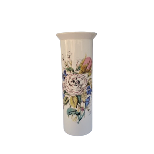 Portmeirion Large Tall Vase Pink Blue Flowers