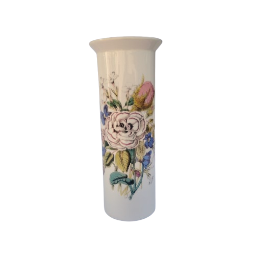Portmeirion Large Tall Vase Pink Blue Flowers