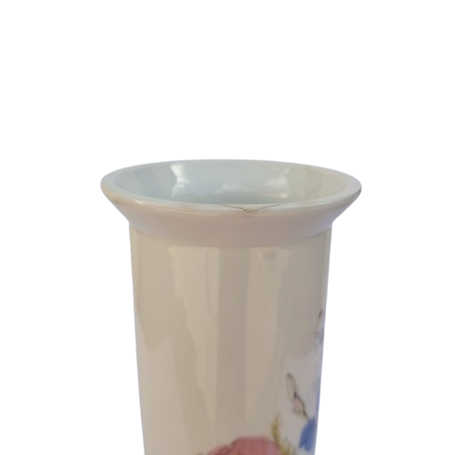 Portmeirion Large Tall Vase Pink Blue Flowers