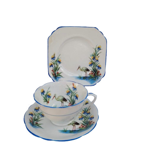 Foley Fine Bone China Blue Water Bird Trio