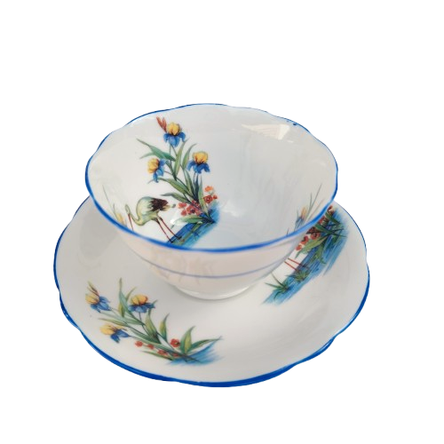 Foley Fine Bone China Blue Water Bird Trio