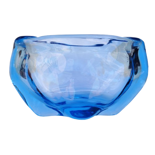 Whitefriars Glass Lobed vase Sapphire Blue James Hogan