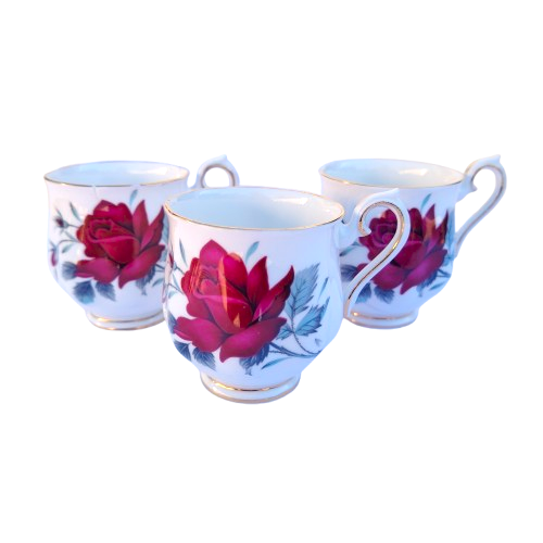 Royal Albert Sweet Romance three demitasse coffee cups