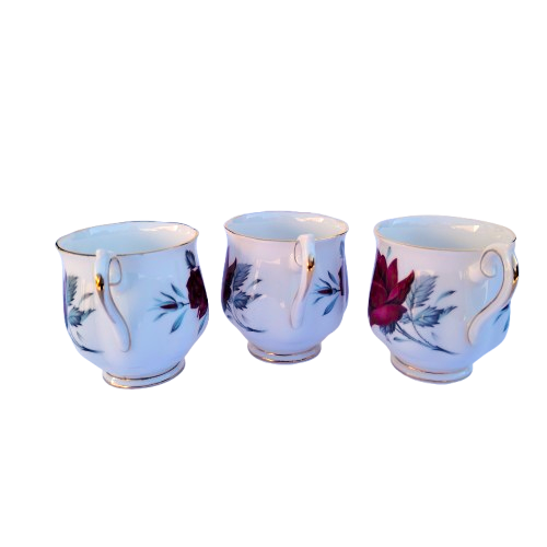 Royal Albert Sweet Romance three demitasse coffee cups