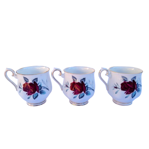 Royal Albert Sweet Romance three demitasse coffee cups