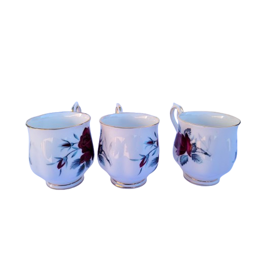Royal Albert Sweet Romance three demitasse coffee cups