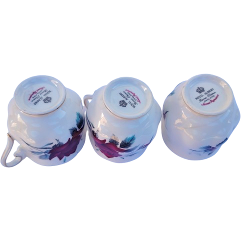 Royal Albert Sweet Romance three demitasse coffee cups