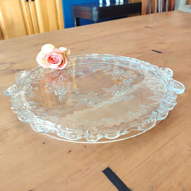 Mikasa Crystal Angelique Large Serving Cake Platter