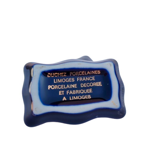 Limoges Porcelain Cobalt Blue and Gold lidded Trinket Box