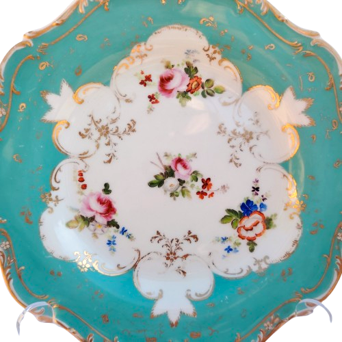 Porcelain Antique Blue Glaze Hand Painted Flowers Plate