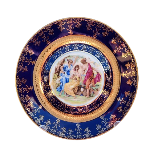 Czechoslovakia Fine Porcelain Cobalt Plate MZ (Moritz Zdekauer)