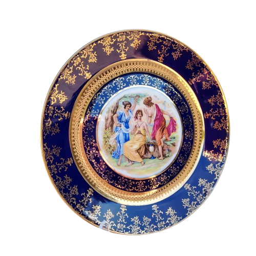 Czechoslovakia Fine Porcelain Cobalt Plate MZ (Moritz Zdekauer)