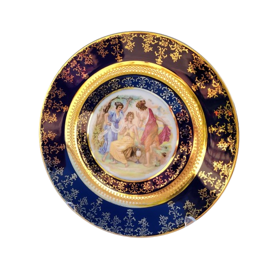 Czechoslovakia Fine Porcelain Cobalt Plate MZ (Moritz Zdekauer)
