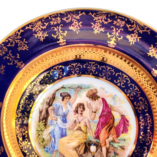 Czechoslovakia Fine Porcelain Cobalt Plate MZ (Moritz Zdekauer)