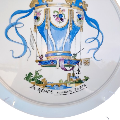 Cake plate Villeroy Boch Germany Le Ballon La Reale Survolant Paris