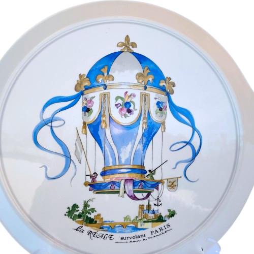 Cake plate Villeroy Boch Germany Le Ballon La Reale Survolant Paris
