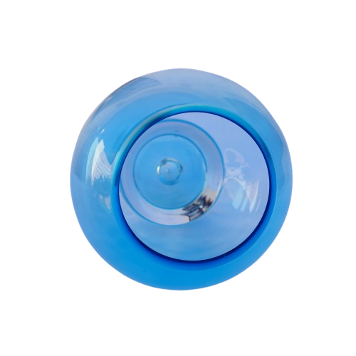 Krosno Poland Blue Crystal Orb Vase Bubble base