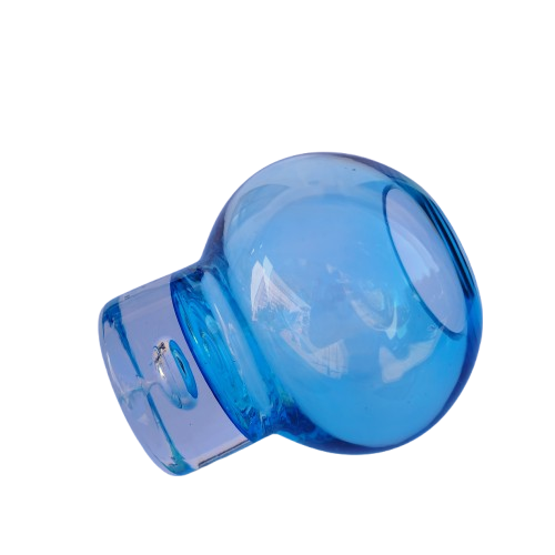 Krosno Poland Blue Crystal Orb Vase Bubble base