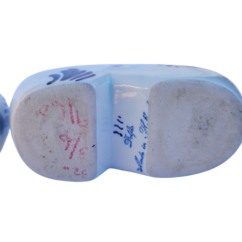 Dutch Delft Pair of Blue and White Boot Clogs