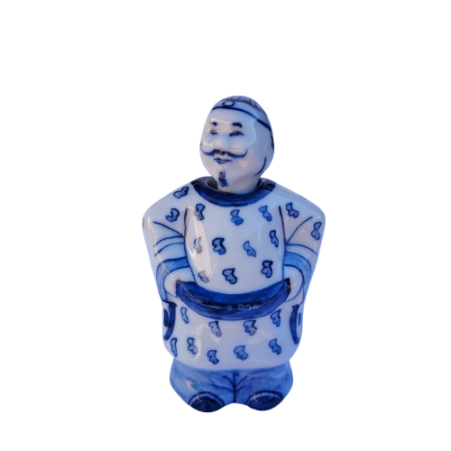 Japanese White and Blue Bottle in the shape of King Fook
