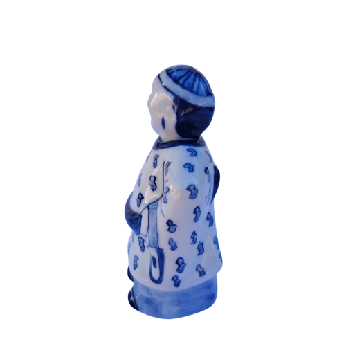 Japanese White and Blue Bottle in the shape of King Fook