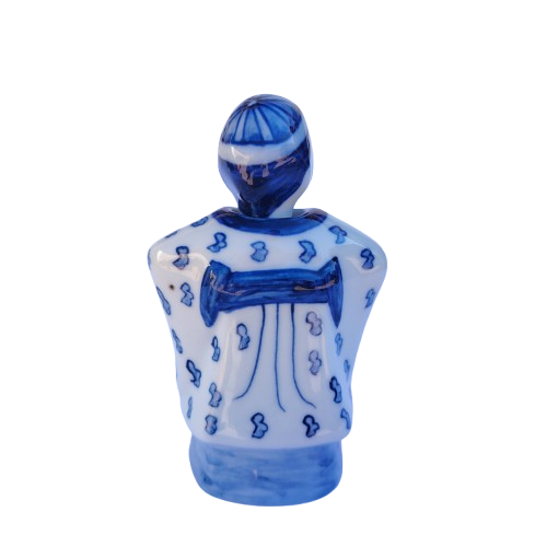 Japanese White and Blue Bottle in the shape of King Fook