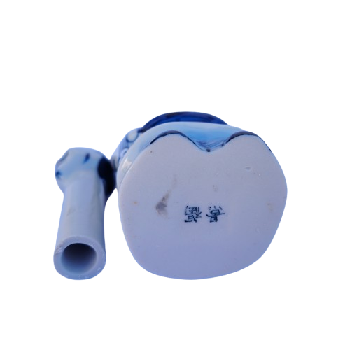 Japanese White and Blue Bottle in the shape of King Fook