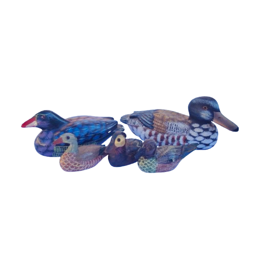 Group of Vintage Ceramic Stone Wood & Resin Ducks