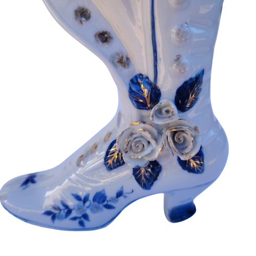 Dutch Delft Blue and Gold Boot