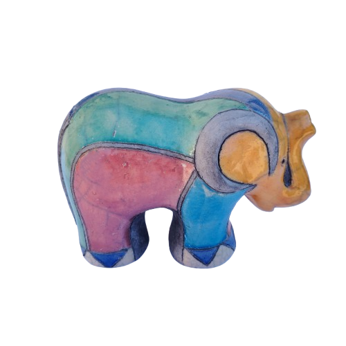 Fantastic Medium Raku Pottery Baby Elephant