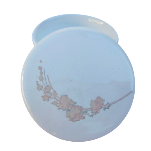 White and Gold Bone China Round Trinket Dish