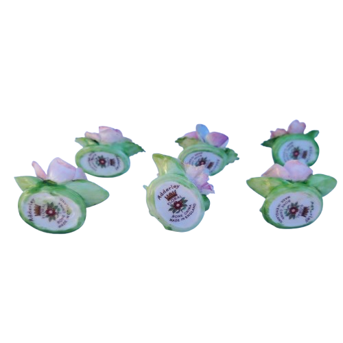 6 Royal Adderley Floral Porcelain Miniature Place-Name Card Holders