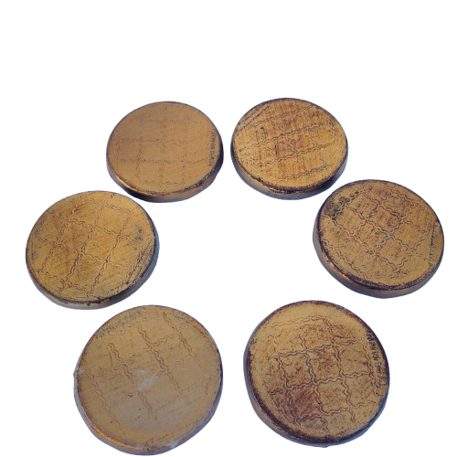 Italian Mid Century Hollywood Regency Florentine 6 coasters